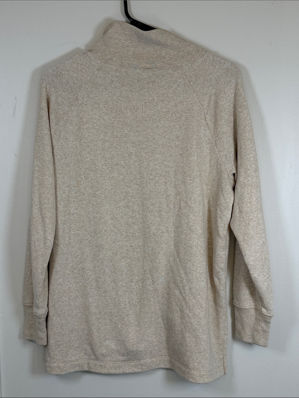 J.Crew Button Collar Tunic Sweatshirt Oatmeal Heather Beige Pullover Small - Picture 4 of 7
